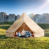 Canvas Bell Tent, 4 Seasons 5 m/16.4 ft Yurt Tent, Canvas Tent for Camping with Stove Jack, Breathable Tent Holds up to 8 People, Family Camping Outd